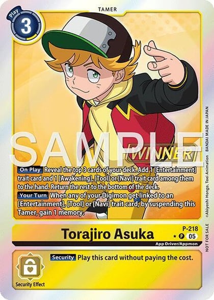 Torajiro Asuka (Official Store Tournament 2026 Vol. 1 Winner), Digimon Promotion Cards P-218 P