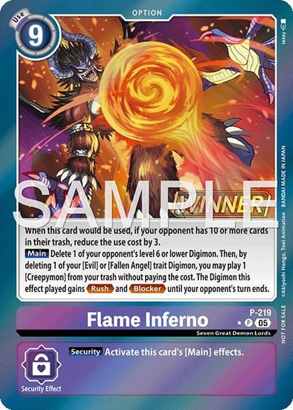 Flame Inferno (Official Store Tournament 2026 Vol. 1 Winner), Digimon Promotion Cards P-219 P