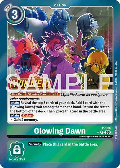 Glowing Dawn (Store Tournament 2026 Vol. 2 Winner Pack), Digimon Promotion Cards P-236 P