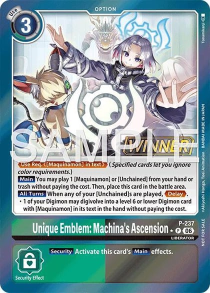 Unique Emblem: Machina's Ascension (Store Tournament 2026 Vol. 2 Winner Pack), Digimon Promotion Cards P-237 P