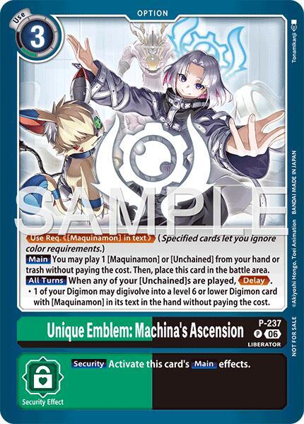 Unique Emblem: Machina's Ascension (Store Tournament 2026 Vol. 2 Participation Pack), Digimon Promotion Cards P-237 P