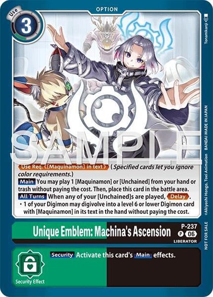 Unique Emblem: Machina's Ascension (Store Tournament 2026 Vol. 2 Participation Pack), Digimon Promotion Cards P-237 P