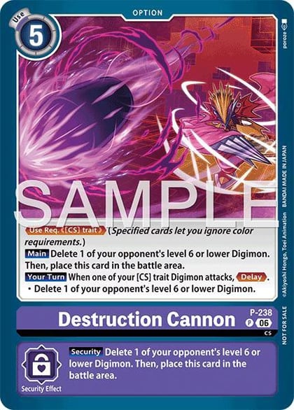 Destruction Cannon (Store Tournament 2026 Vol. 2 Participation Pack), Digimon Promotion Cards P-238 P