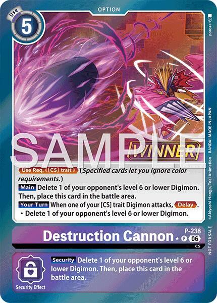 Destruction Cannon (Store Tournament 2026 Vol. 2 Winner Pack), Digimon Promotion Cards P-238 P