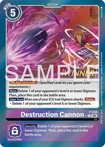 Destruction Cannon (Store Tournament 2026 Vol. 2 Winner Pack), Digimon Promotion Cards P-238 P