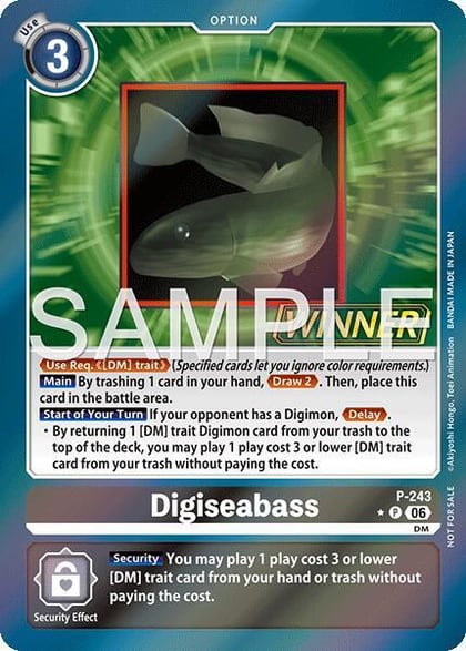Digiseabass (Official Store Tournament 2026 Vol. 3 Winner), Digimon Promotion Cards P-243 P