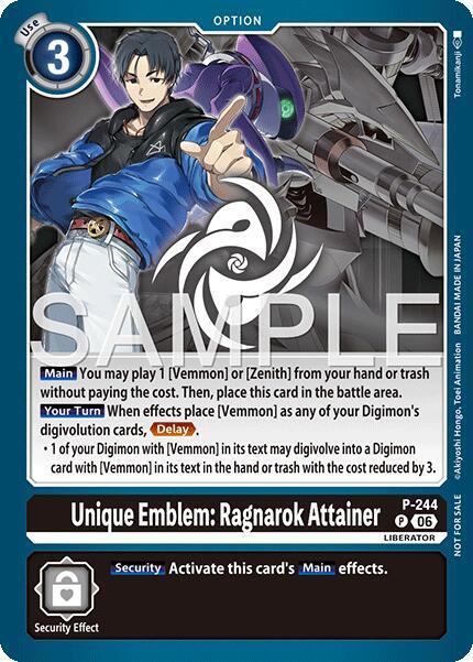 Unique Emblem: Ragnarok Attainer (Official Store Tournament 2026 Vol. 3 Participant), Digimon Promotion Cards P-244 P
