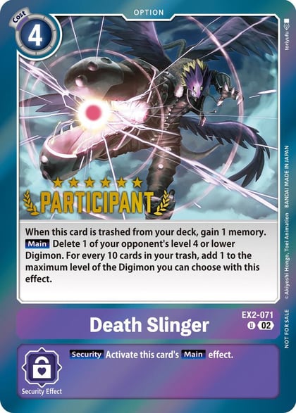Death Slinger (Digimon 3-On-3 Participation), Digital Hazard EX2-071 U