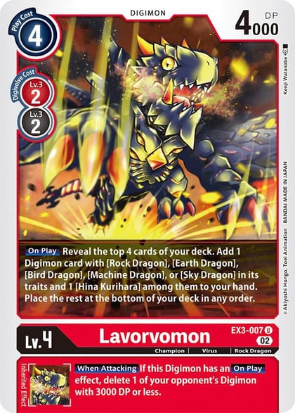 Lavorvomon, Draconic Roar EX3-007 U