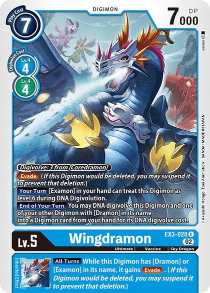 Wingdramon, Draconic Roar EX3-020 U