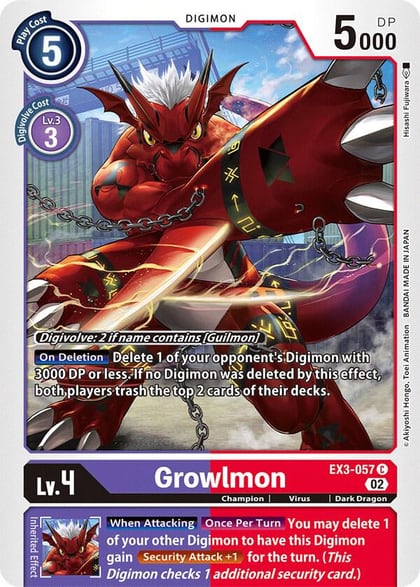 Growlmon, Draconic Roar EX3-057 C