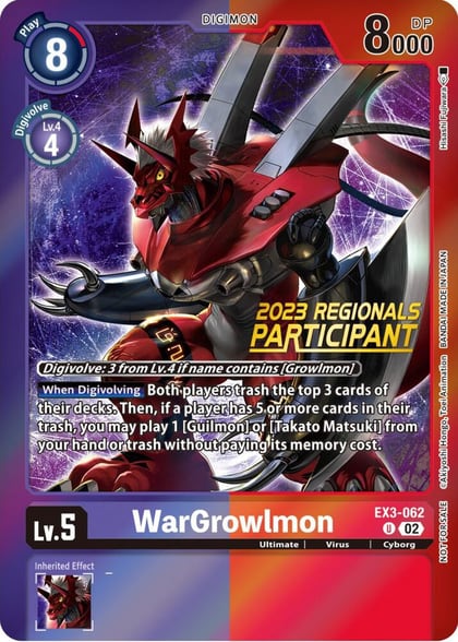 WarGrowlmon (2023 Regionals Participant), Draconic Roar EX3-062 U