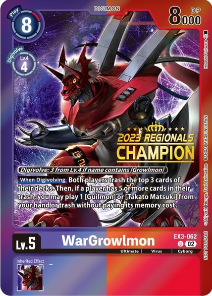 WarGrowlmon (2023 Regionals Champion), Draconic Roar EX3-062 U