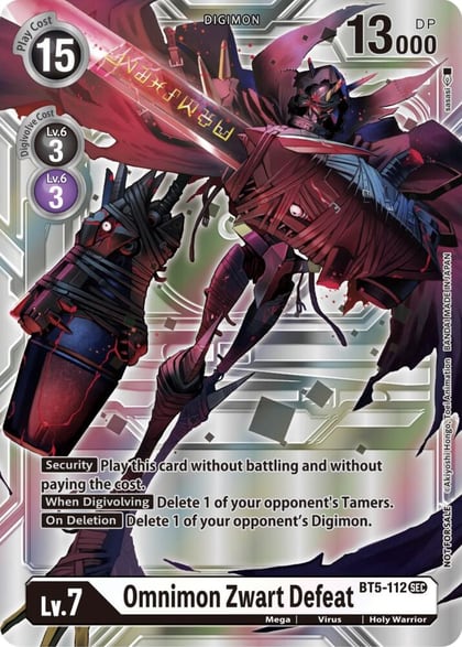 Omnimon Zwart Defeat (Silver Alternate Art), Alternative Being Booster BT5-112 SEC