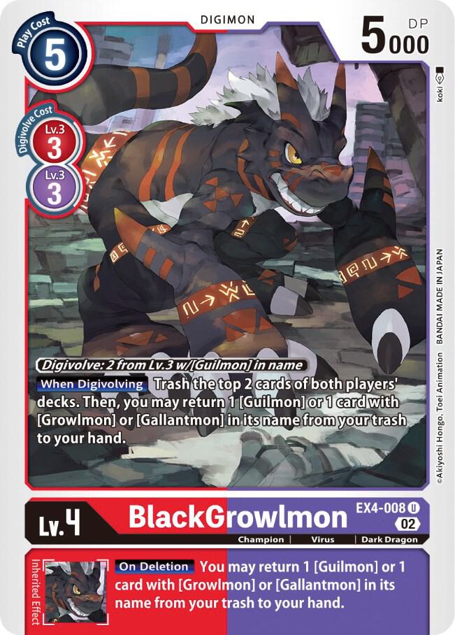 BlackGrowlmon, Alternative Being Booster EX4-008 U