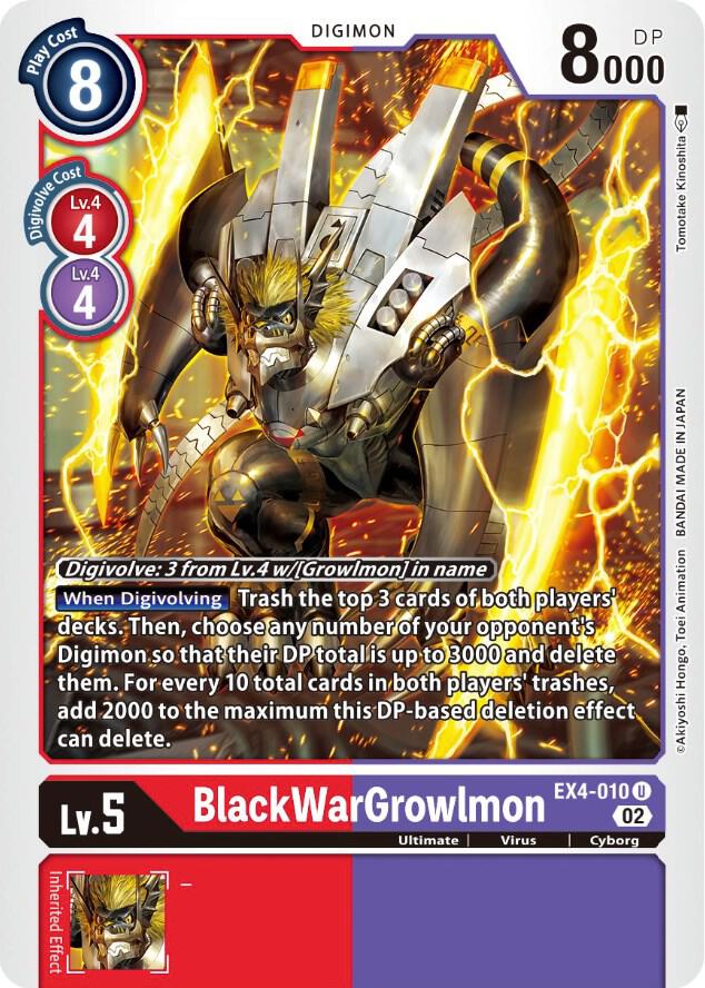 BlackWarGrowlmon, Alternative Being Booster EX4-010 U