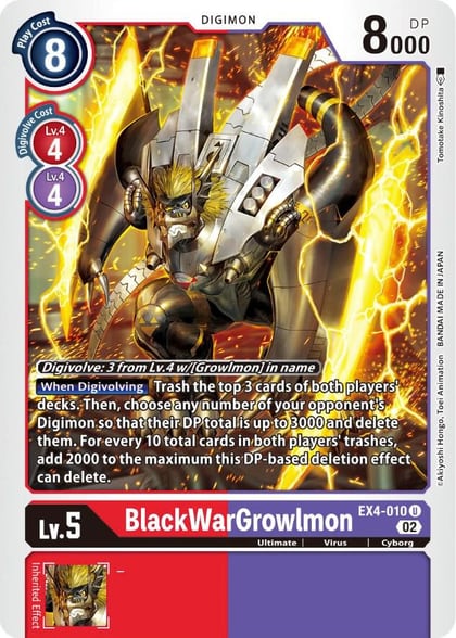 BlackWarGrowlmon, Alternative Being Booster EX4-010 U