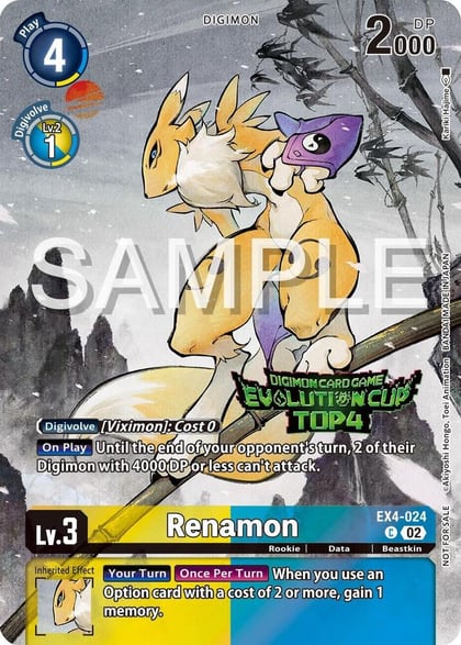 Renamon - EX4-024 (2024 Evolution Cup Top 4), Alternative Being Booster EX4-024 C