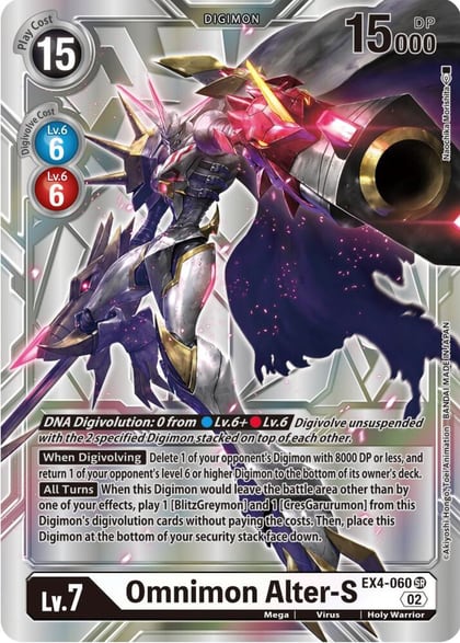 Omnimon Alter-S (Silver Alternate Art), Alternative Being Booster EX4-060 SR