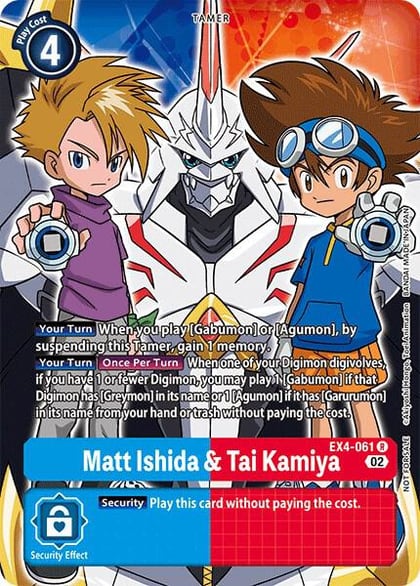Matt Ishida & Tai Kamiya (Alternate Art), Alternative Being Booster EX4-061 R