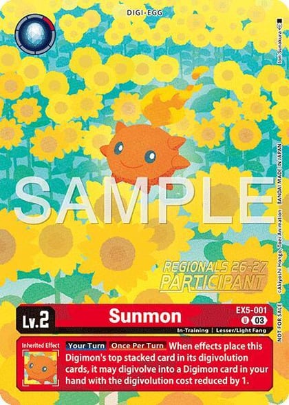 Sunmon (Regionals 26-27 Season 1 Participant), Animal Colosseum EX5-001 U