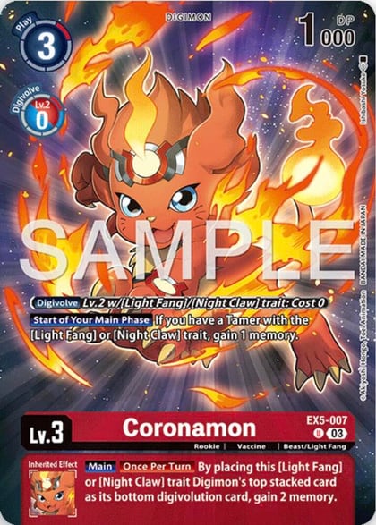 Coronamon (Digimon Story: Time Stranger Collector's Edition), Animal Colosseum EX5-007 U
