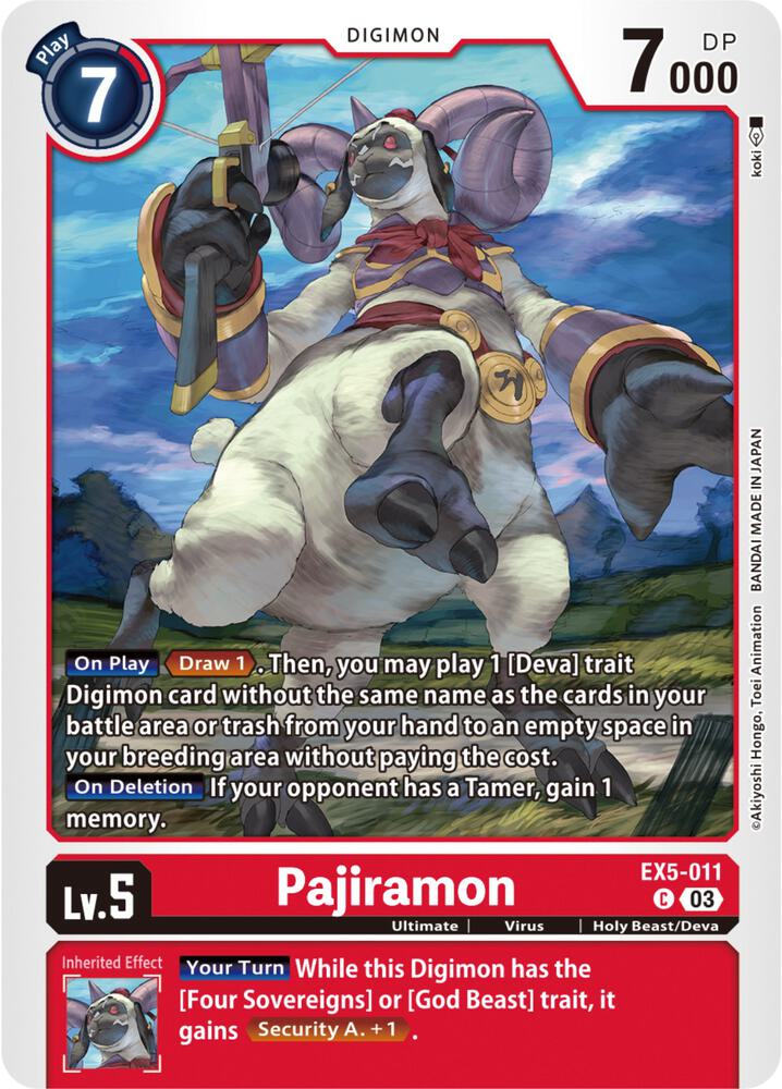 Pajiramon, Animal Colosseum EX5-011 C