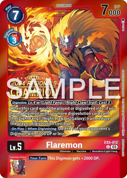 Flaremon (2024 Regionals Champion), Animal Colosseum EX5-012 U