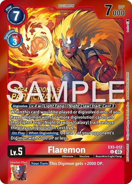 Flaremon (2024 Regionals Participant), Animal Colosseum EX5-012 U