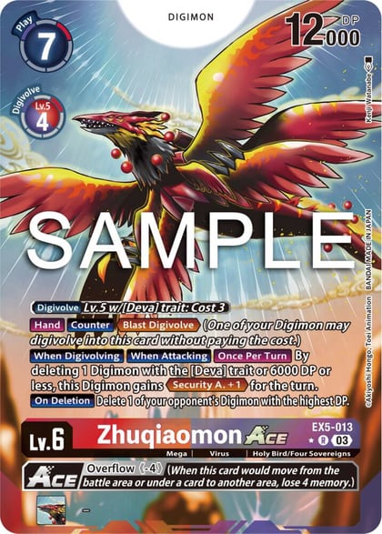 Zhuqiaomon ACE (Alternate Art), Animal Colosseum EX5-013 R