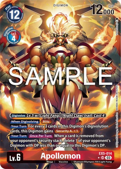 Apollomon (Alternate Art), Animal Colosseum EX5-014 SR
