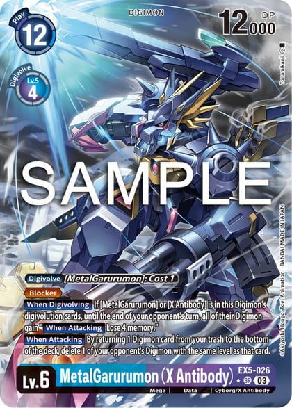 MetalGarurumon (X Antibody) (1 Star Alternate Art), Animal Colosseum EX5-026 SR