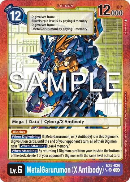 MetalGarurumon (X Antibody) (2 Star Alternate Art), Animal Colosseum EX5-026 SR