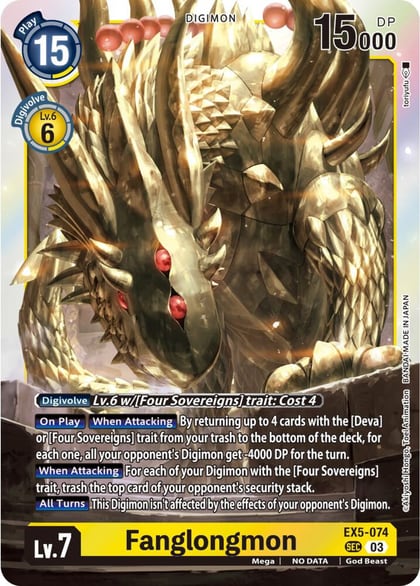 Fanglongmon (Textured), Animal Colosseum EX5-074 SEC