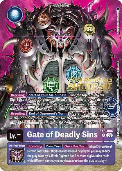 Gate of Deadly Sins (2024 Regionals Participant), Infernal Ascension EX6-006 R