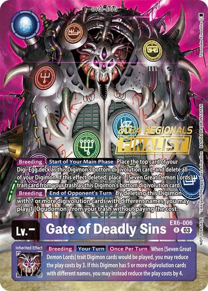 Gate of Deadly Sins (2024 Regionals Finalist), Infernal Ascension EX6-006 R