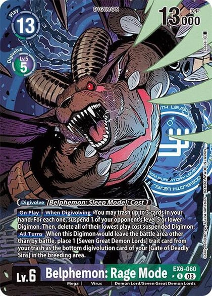 Belphemon: Rage Mode (Alternate Art), Infernal Ascension EX6-060 R