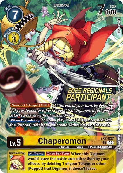 Chaperomon (2025 Regionals Participant), Digimon LIBERATOR EX7-027 R