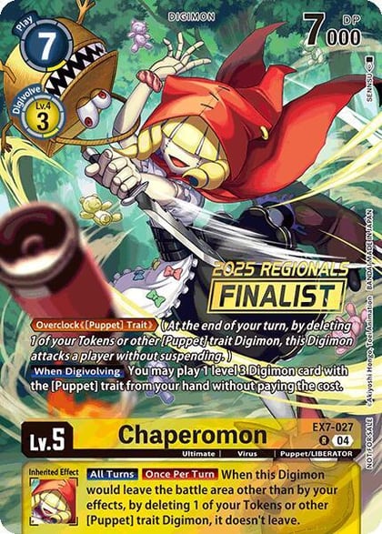 Chaperomon (2025 Regionals Finalist), Digimon LIBERATOR EX7-027 R