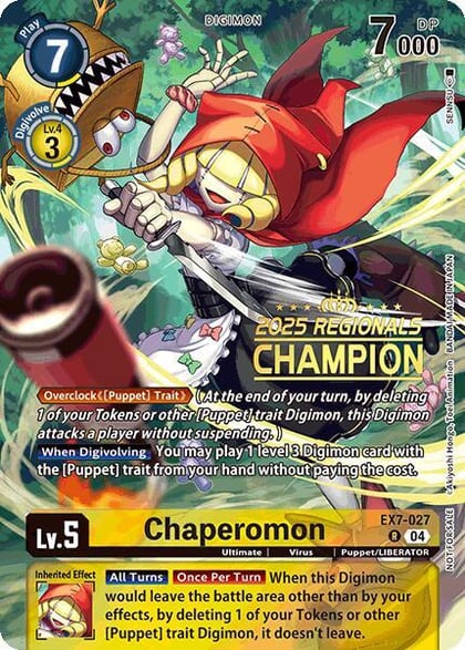 Chaperomon (2025 Regionals Champion), Digimon LIBERATOR EX7-027 R