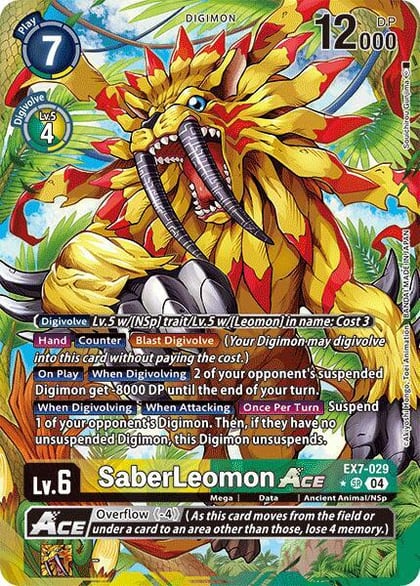SaberLeomon ACE (Alternate Art), Digimon LIBERATOR EX7-029 SR