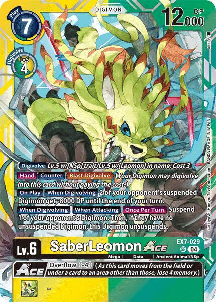 SaberLeomon ACE, Digimon LIBERATOR EX7-029 SR