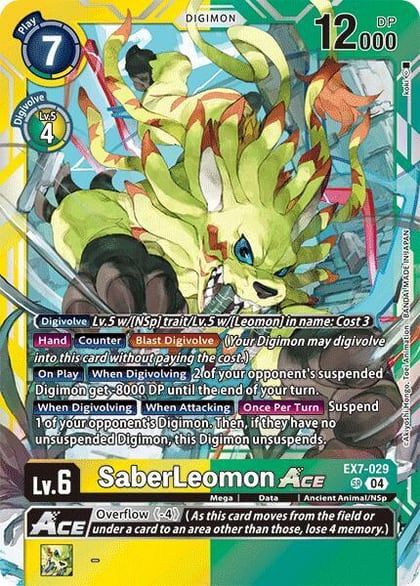 SaberLeomon ACE, Digimon LIBERATOR EX7-029 SR