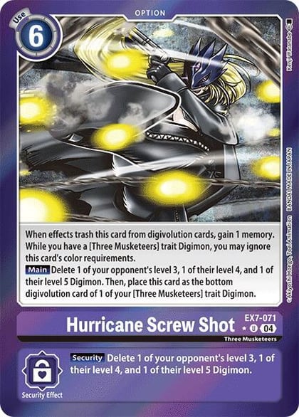 Hurricane Screw Shot (Foil), Digimon LIBERATOR EX7-071 U