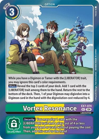 Vortex Resonance, Digimon LIBERATOR EX7-074 SCR