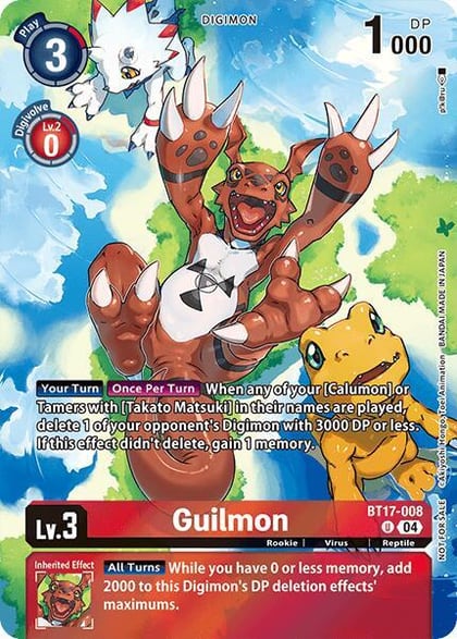 Guilmon (Legend Pack 2024 Box Topper), Chain of Liberation BT17-008 U