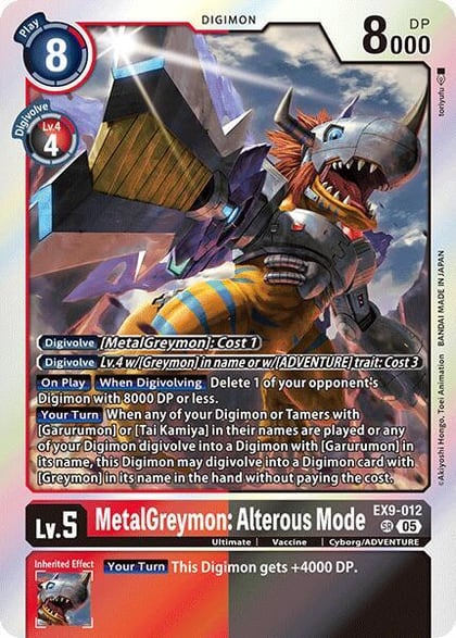 MetalGreymon: Alterous Mode, Versus Monsters EX9-012 SR