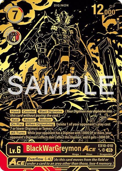 BlackWarGreymon ACE (Rare Pull), Sinister Order EX10-010 SR