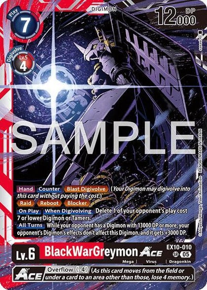 BlackWarGreymon ACE, Sinister Order EX10-010 SR