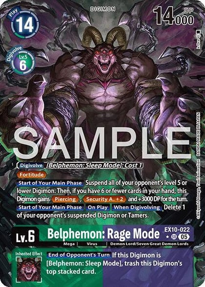Belphemon: Rage Mode (Alternate Art), Sinister Order EX10-022 SR